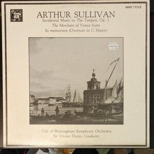 Vintage Vinyl Record Arthur Sullivan - Incidental Music to the Tempest, Op. 1